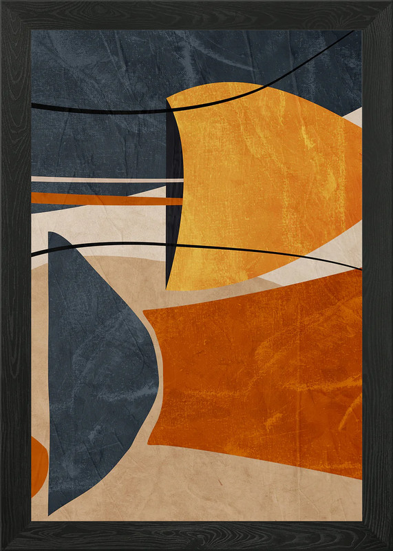 Abstract Geometric Shapes Art Framed Wall Art Poster Canvas Print Picture