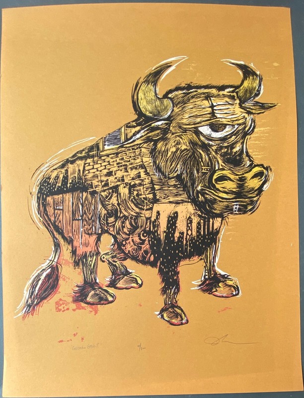 Chicago Ghost: 2008 Art Print, Signed, Numbered Dan Grzeca Orange Edition of 200