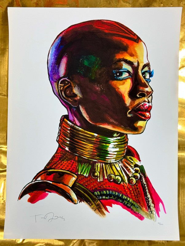 MARVEL Okoye Danai Gurira Black Panther Shiny Objects by Tim Doyle from Nakatomi