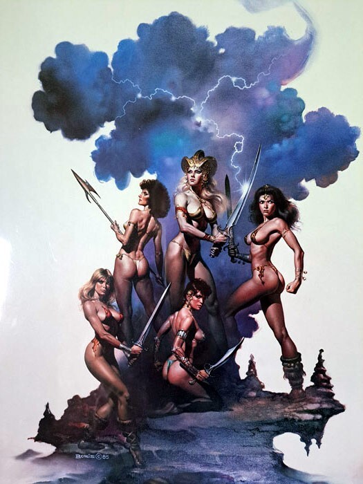 BORIS VALLEJO WARRIOR WOMEN 1985 BLACKTHORNE PUBLISHING ART PRINT SIGNED 195/250