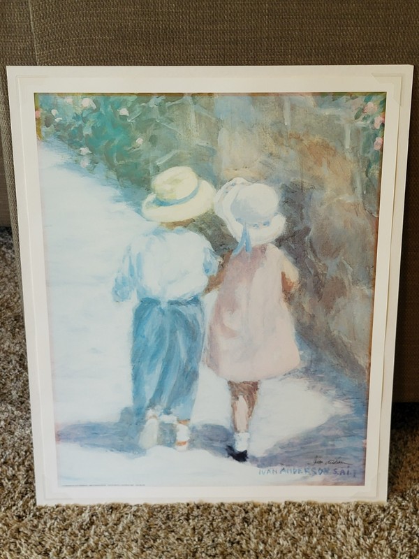 VINTAGE IVAN ANDERSON S.A.I SECRETS LITHOGRAH PRINT SIGNED AND FRAMED 22 x 28 gallery
