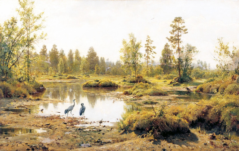 Swamp Marshy Woodlands Heron by Ivan Shishkin