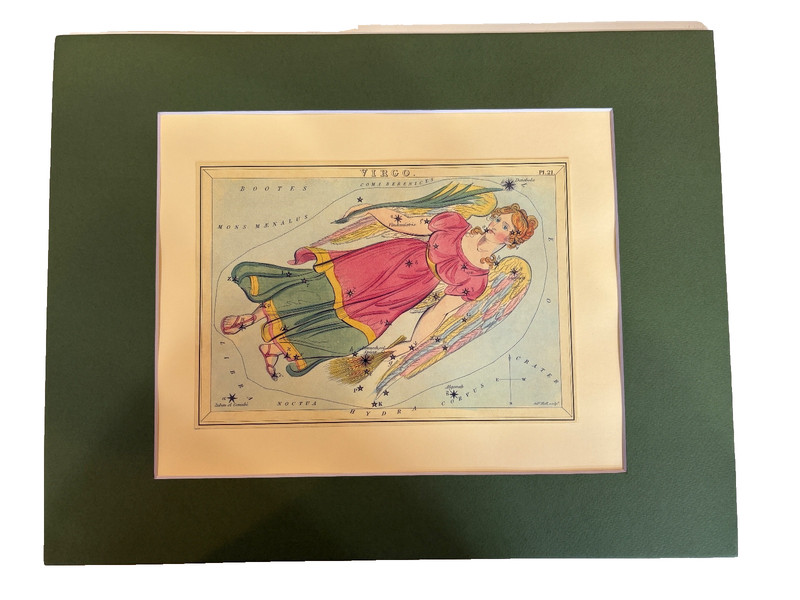Virgo the Virgin Art Print 14″ x 11″ Mat Fits Standard Frame Astrology Astronomy