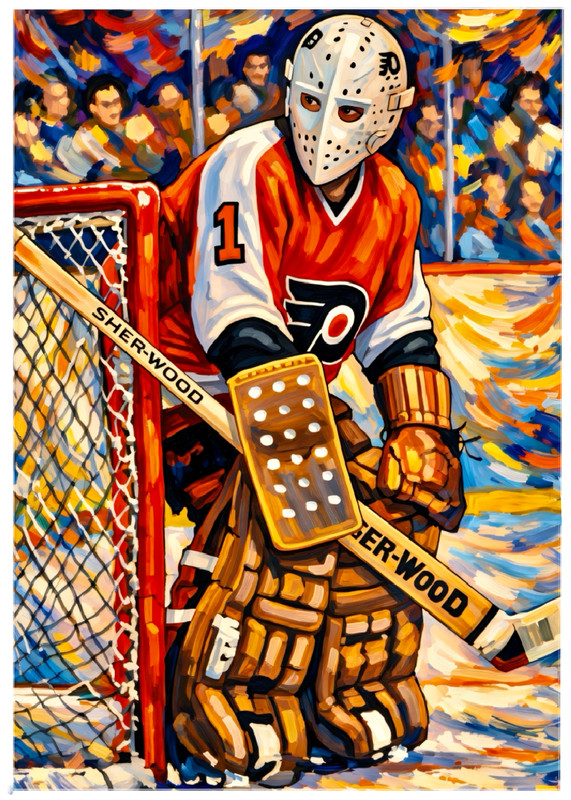 BERNIE PARENT * Philadelphia Flyers * HOCKEY * Illustrated Art Card * ATC ACEO