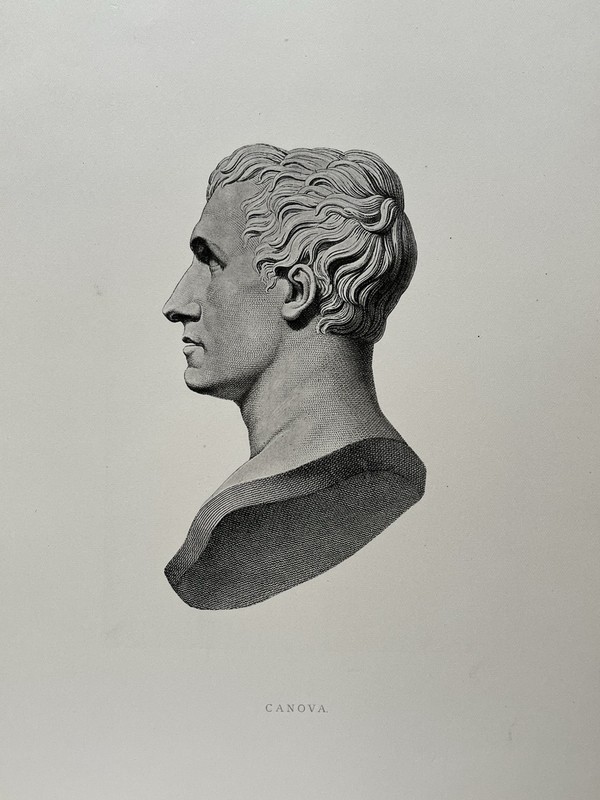 ANTIQUE PRINT AFTER ANTONIO CANOVA NEOCLASSICAL BUST