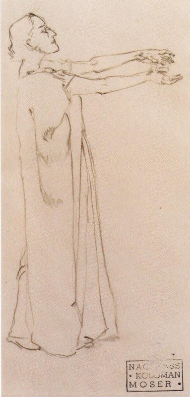 Figure Study for Isolde : Koloman Moser : 1915 : Archival Quality Art Print