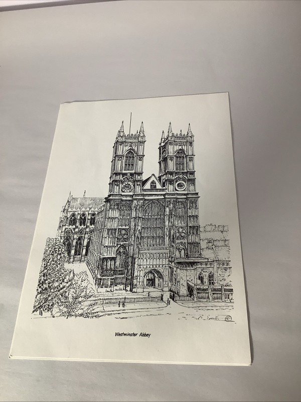 Vtg 1970s Set Of 6 Bernard Smith London Landmark Prints; B & W; 8 5/8” x 12 3/8” gallery