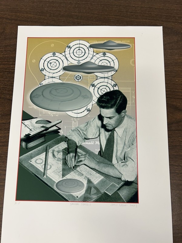 Chris Spollen Artist Proof Lithograph “Saucer Design ” Signed 2001