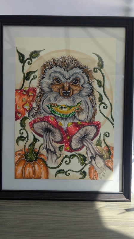 Unique Hedgehog Framed Print 13×17 Wall Home Decor By W.Pui