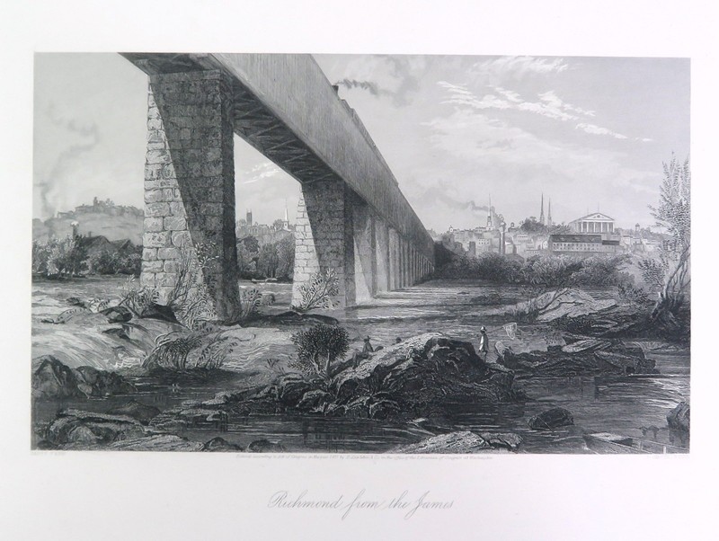 Richmond Virginia 1872 Antique Steel Engraving Harry Fenn Picturesque America
