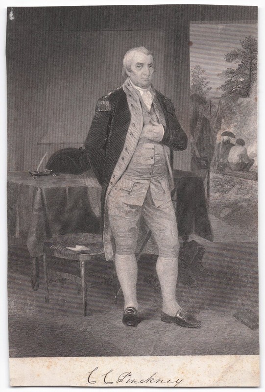 Vintage Charles Cotesworth Pinckney Portrait Engraving Art Print Loose Sheet
