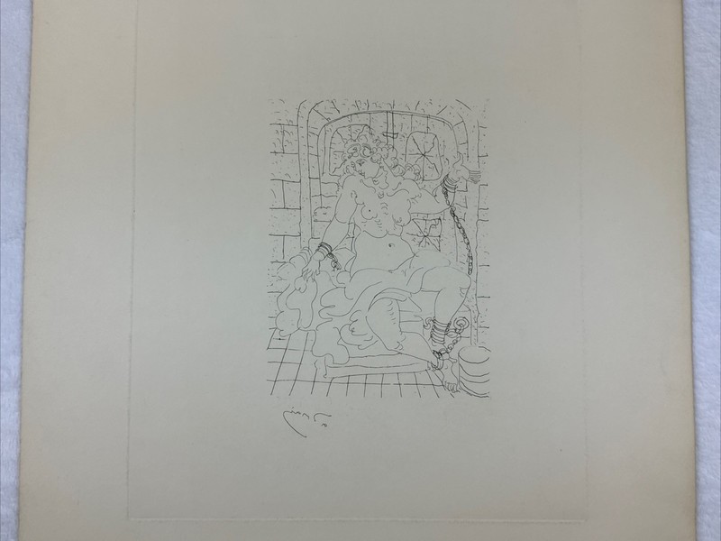 Andre Derain Vintage Fauvist Etching "The Prisoner" Signed in plate gallery