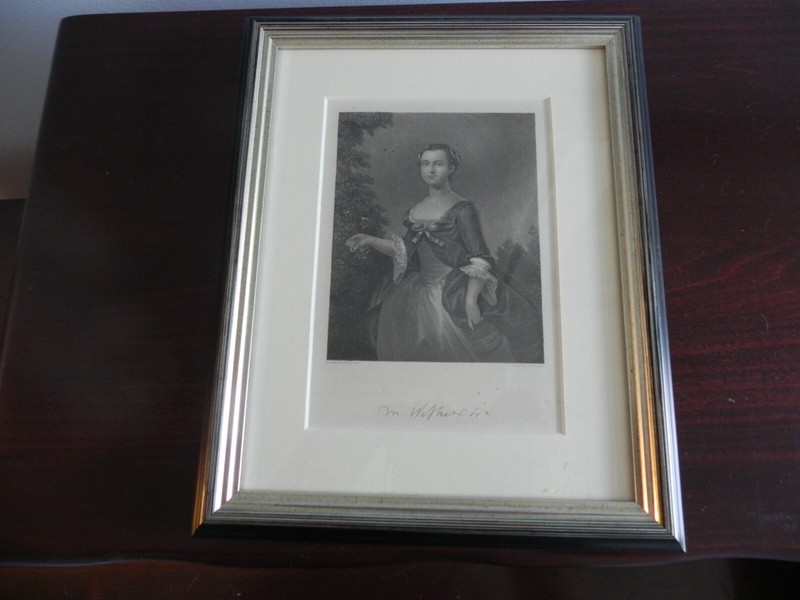 Antique 1800’s Martha Washington Lithograph Print Framed 8 by 10 inch UBc