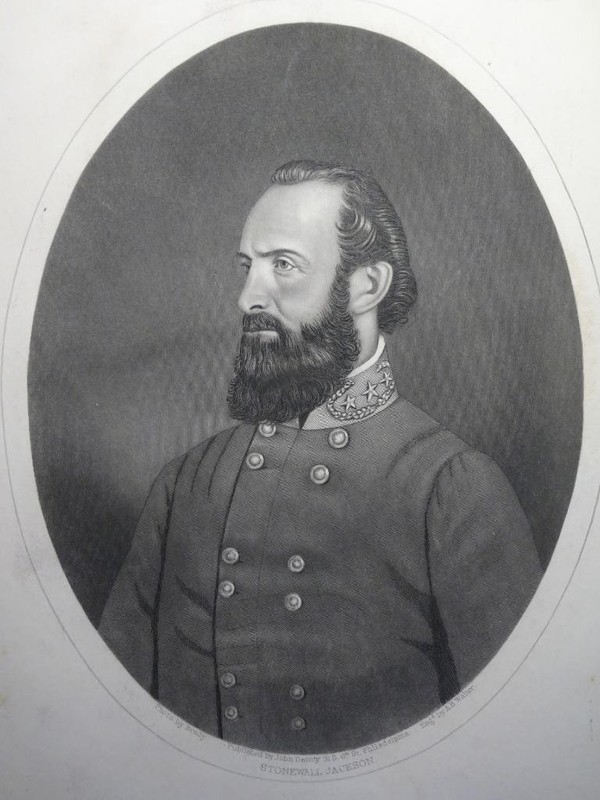 ANTIQUE RARE CONFEDERATE GENERAL STONEWALL JACKSON ENGRAVING BY A. B. WALTER VG gallery