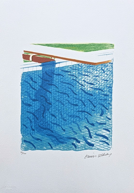DAVID HOCKNEY - Pool made with paper - signed, numbered x/200, 35 x 50 cm