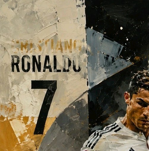 8x10 Cristiano Ronaldo Oil Painting Print gallery