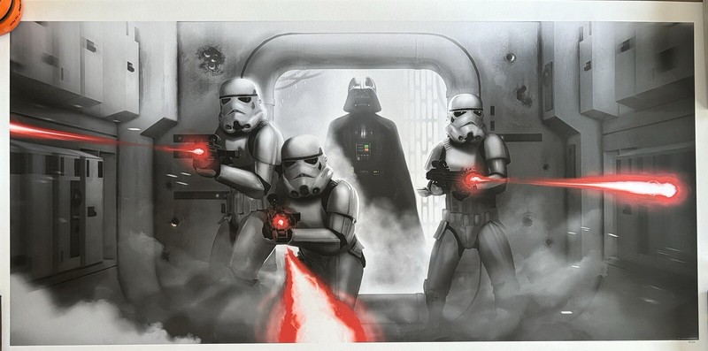 Star Wars Hernan Carracedo «No Escape» B&W Variant Fine Art Giclee 1/100 BNG