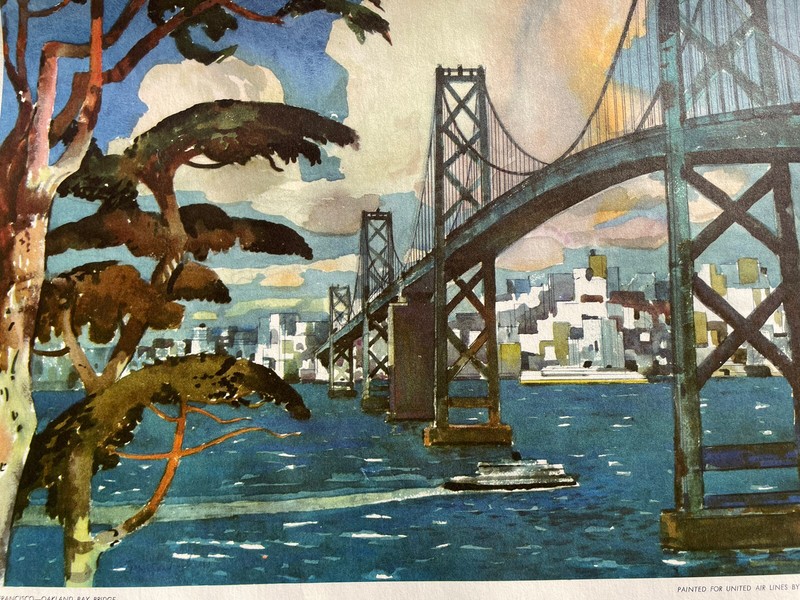Oakland Bay San Francisco Millard Sheets 1950 United Airlines gallery