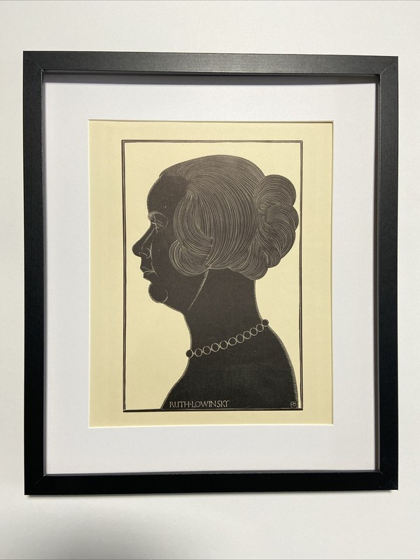 Antique Silhouette * Etching Of Ruth Lowinsky Portrait By Eric Gill 1924