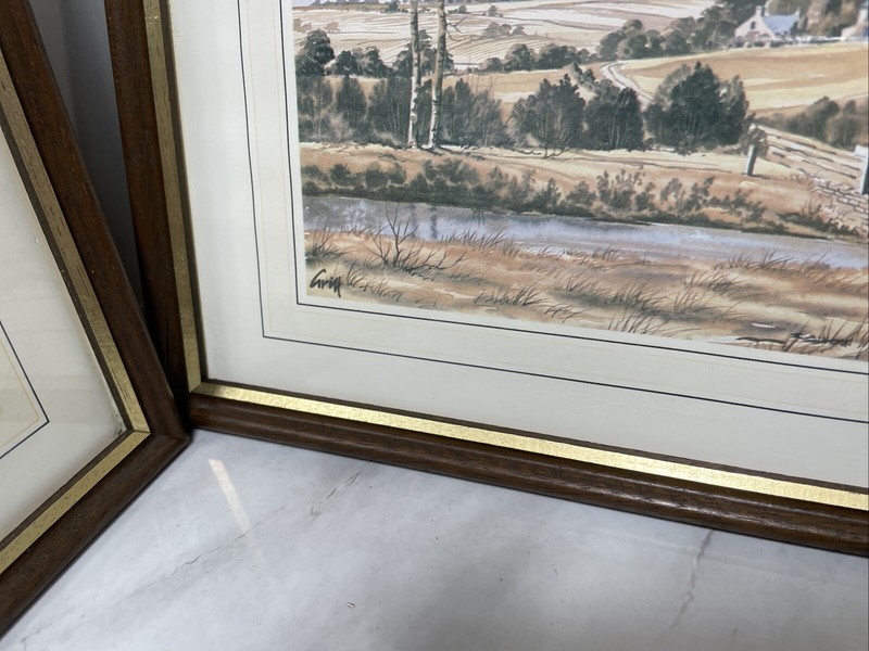 3 x Watercolour Landscape Prints George Griff Griffiths Framed 10.5” x 9” gallery