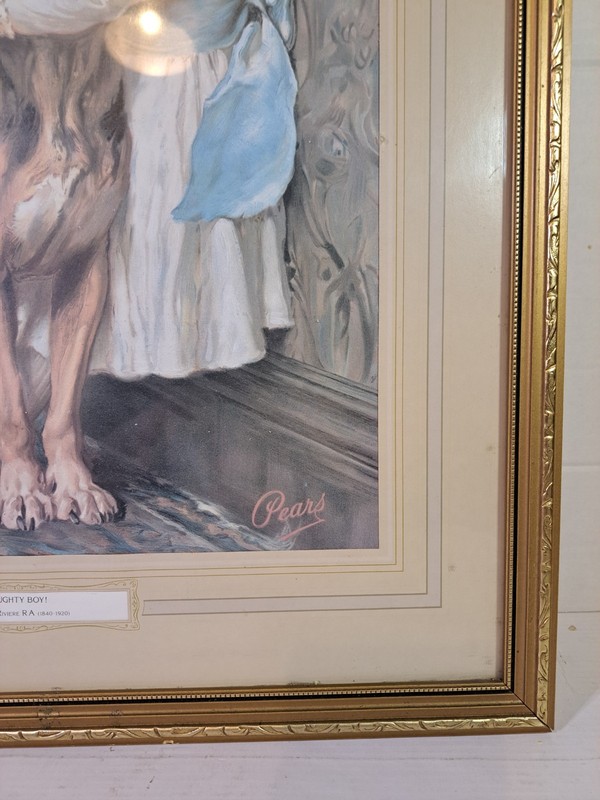 Briton Riviere Naughty Boy Framed Print Victorian Child Dog Picture Art gallery