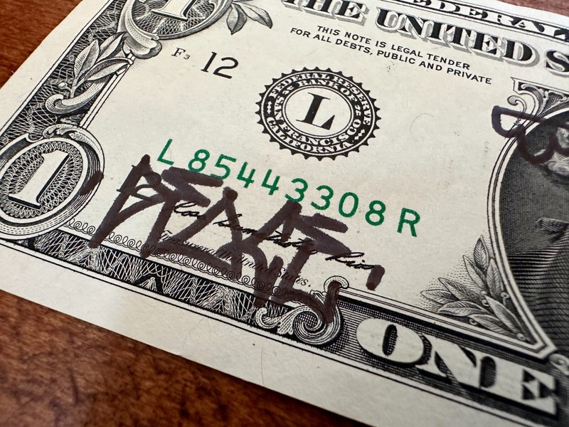 D*Face - Original Artwork on Dollar Bill 2014 gallery