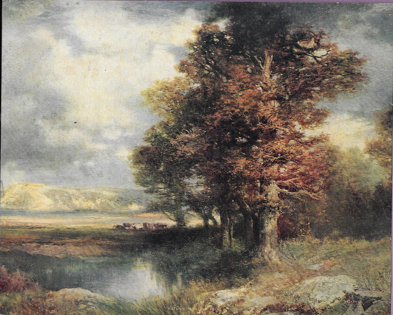 Trees Cows Pond Mt’s, «Autumn, Montauk Point» 7 7/5″x9 5/8″ Print VTG FREE SHIP