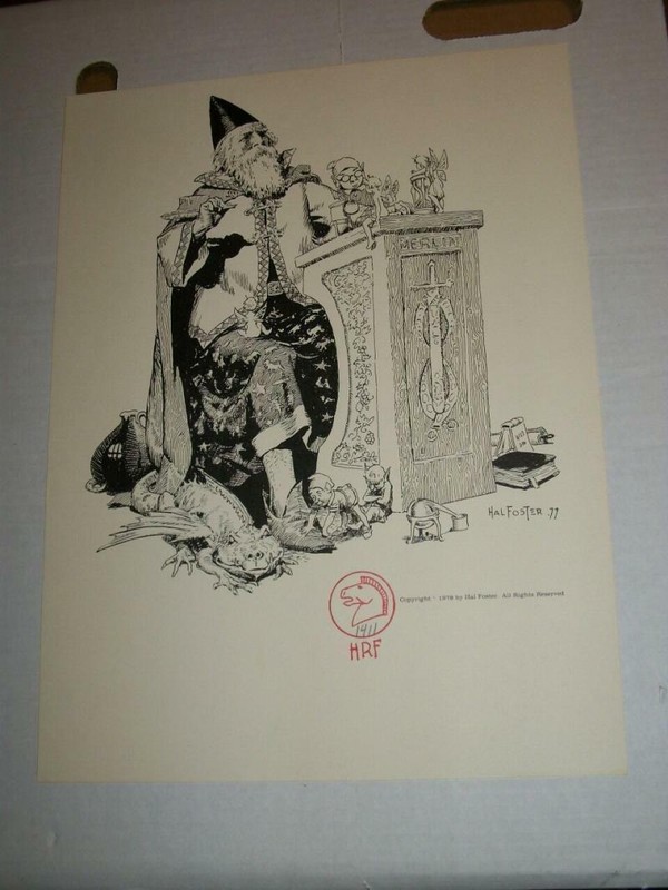 HAL FOSTER Merlin Print, NM 1978 limited Signed / Stamped & Numbered #1408