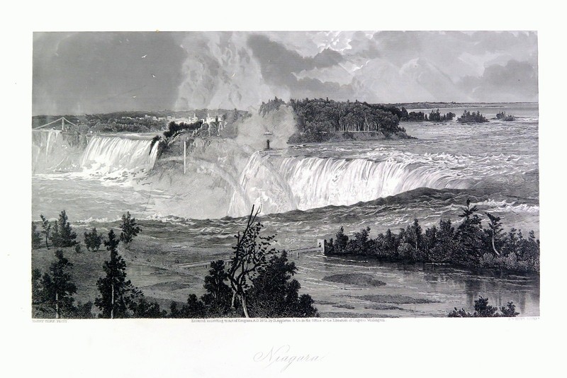 Niagara Falls 1873 Antique Steel Engraving Harry Fenn Picturesque America