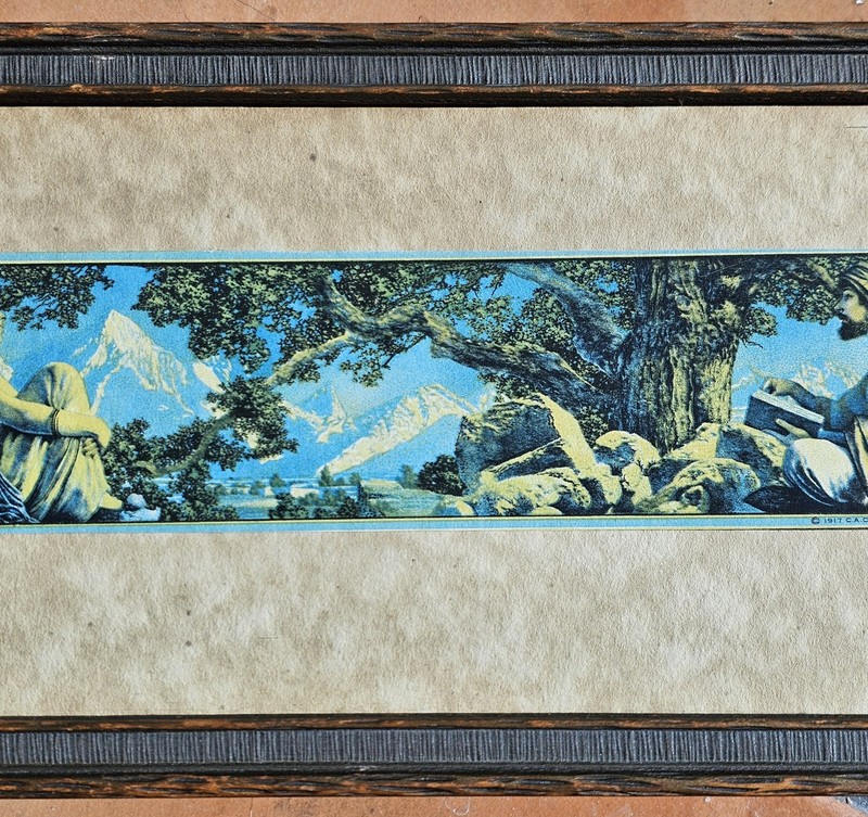 1917 MAXFIELD PARRISH Mini Candy Box Size Volochrome, THE RUBAYIAT, FRAMED 6x12" gallery