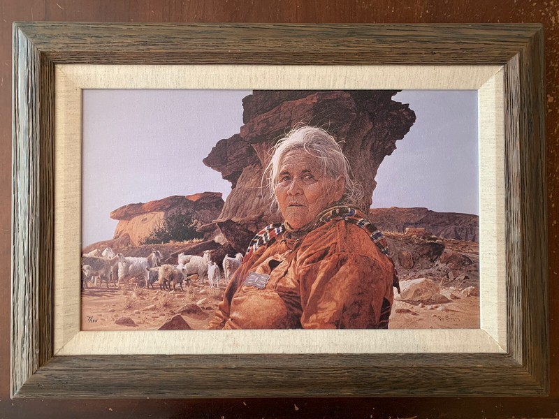 Ray Swanson Limited Edition Framed Numbered Print on Canvas- Navajo Woman 7/100