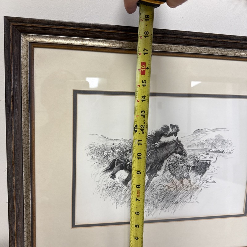 Rare Original One Of A Kind Sketch - Paul Laune Cowboy Artist Horses Southwest gallery