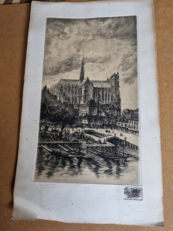 French Signed Dallenagne NOTRE DAME ltd Edition Unframed