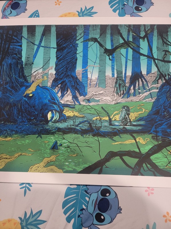 Star Wars R2D2 in the Swamps of Dagobah Print #/250 20x30 Used gallery