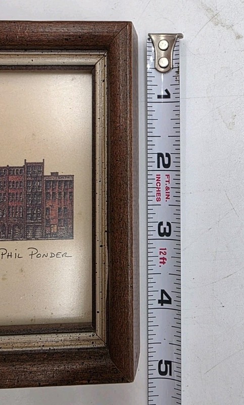 PHIL PONDER Framed PRINT Front Street NASHVILLE TENNESSEE 9.25" X 4.5" Wall Art gallery