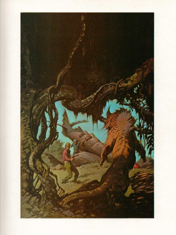 1977 full Color Plate «Beyond The Forest Star» by Frank Frazetta GGA Print