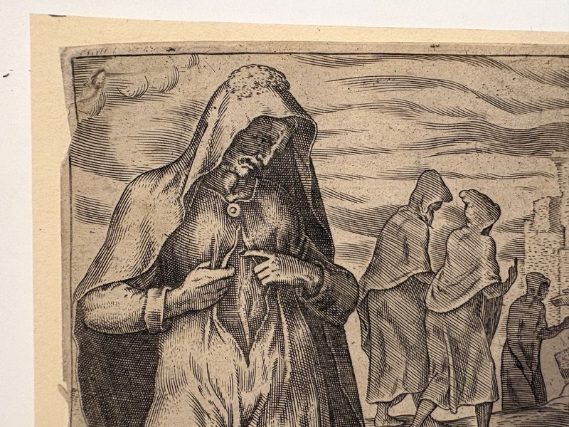 MAERTEN VAN HEEMSKERCK 16th c. Dutch Engraving on Laid Paper BOOK OF JOB 1563 gallery