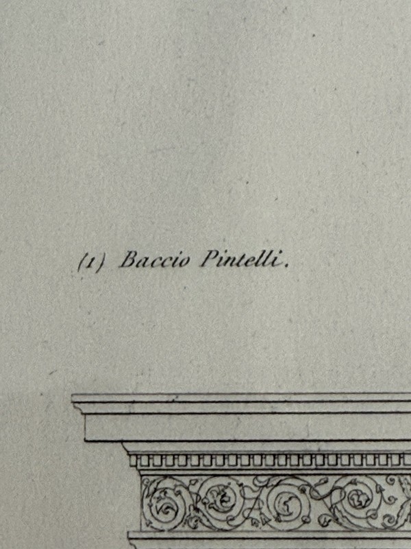 19th C Engraving Rome S. Giacomo Spagnuoli Details & S. Giovanni Fiorentini Plan gallery