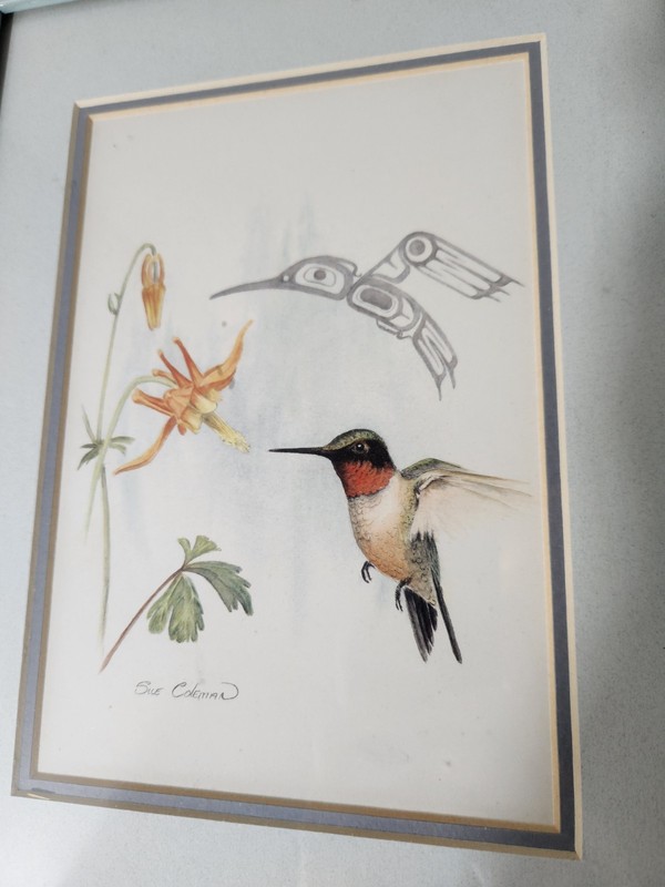 Sue Coleman “The Hummingbird” / Dogwood & Hummingbird – Signed Print, NW Coast S