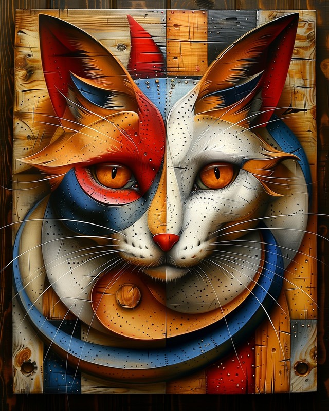8×10 Art Print Cat Painting – 31396661