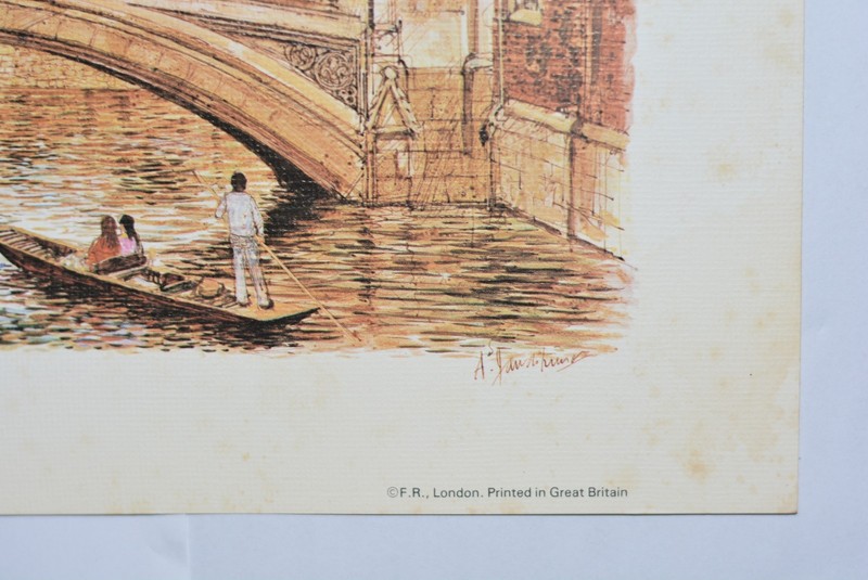 The "Bridge of Sighs" at St. John's College in Cambridge Print (10 1/4 x 8 1/2) gallery