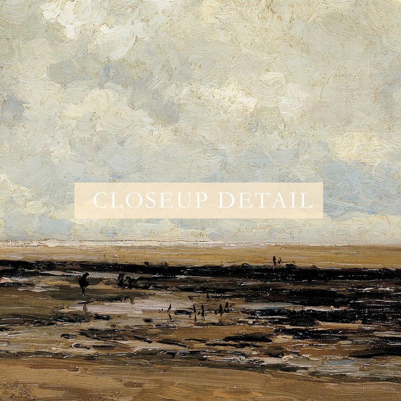 1800s Neutral Beach Landscape Painting Giclee Print on Fine Art Paper gallery