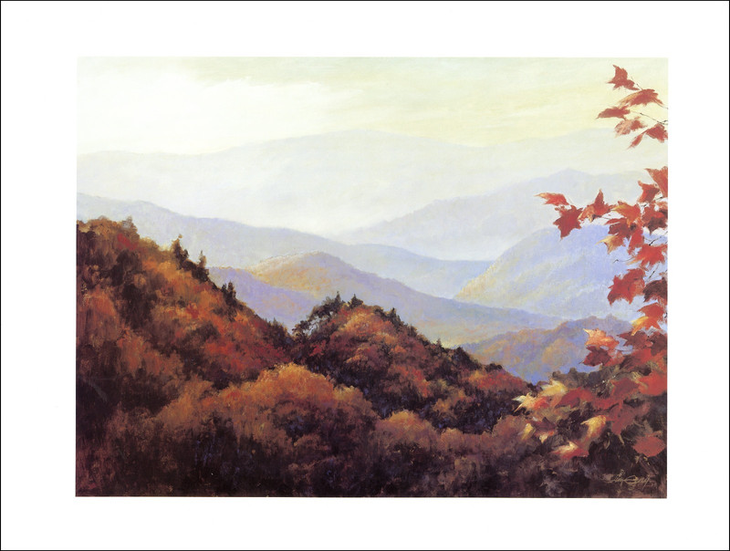 2000 Vintage Print Autumn Great Smoky Mountains Tennessee Fall Oil Paint Image