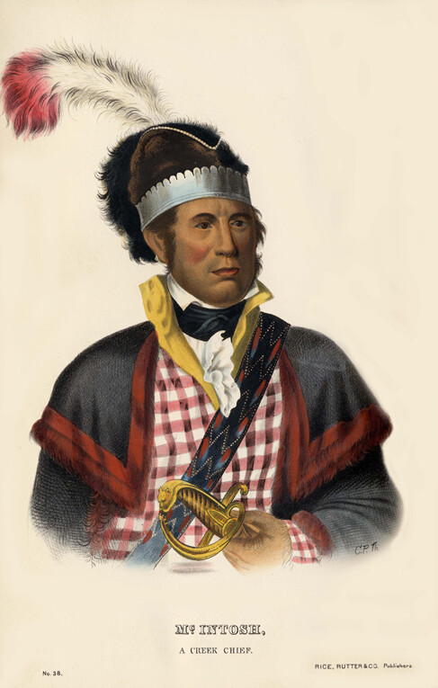 McKenney Hall Indian McINTOSH A Creek Chief 17×22 Print #38 LARGE
