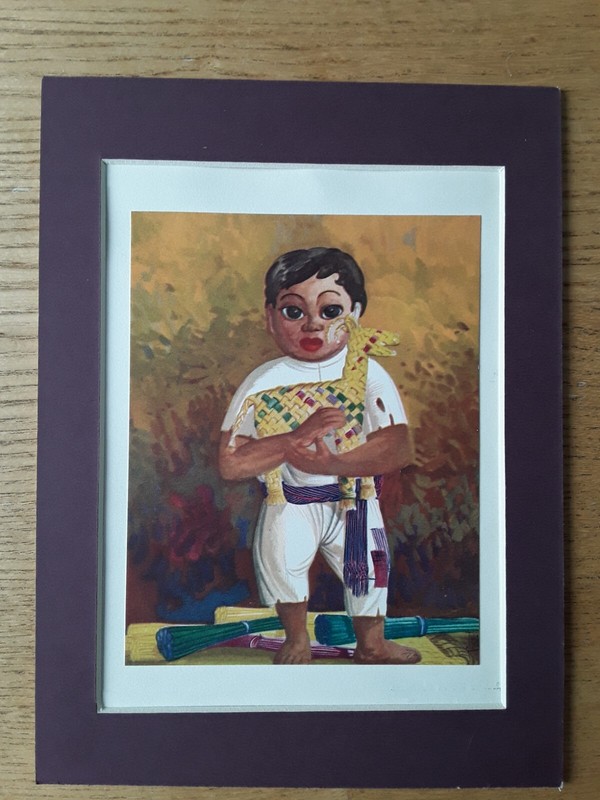 Ramon Valdiosera, Artist – Mexican Greetings Card 1951 – «Boy»