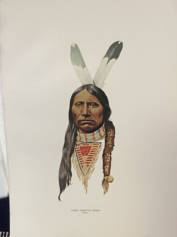 Native American Lithograph Prints By Kenneth Ottinger " Chief American Horse" gallery