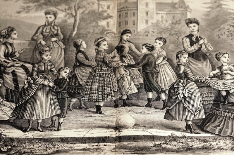 Victorian Fashion LADIES and CHILDRENS BOYS GIRLS SUITS DRESSES 1875 Large Print
