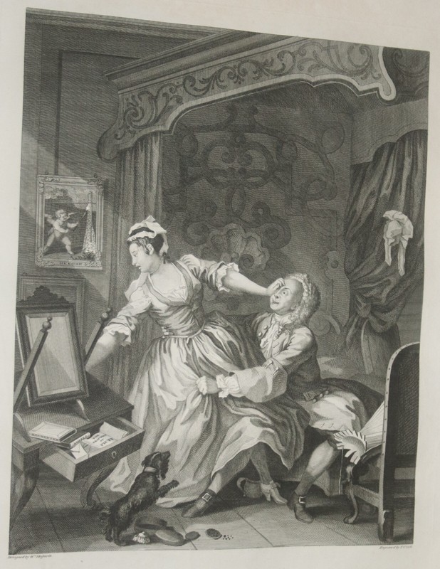 1798 After William Hogarth Engraving BEFORE & AFTER (sex) 17" X 23" gallery