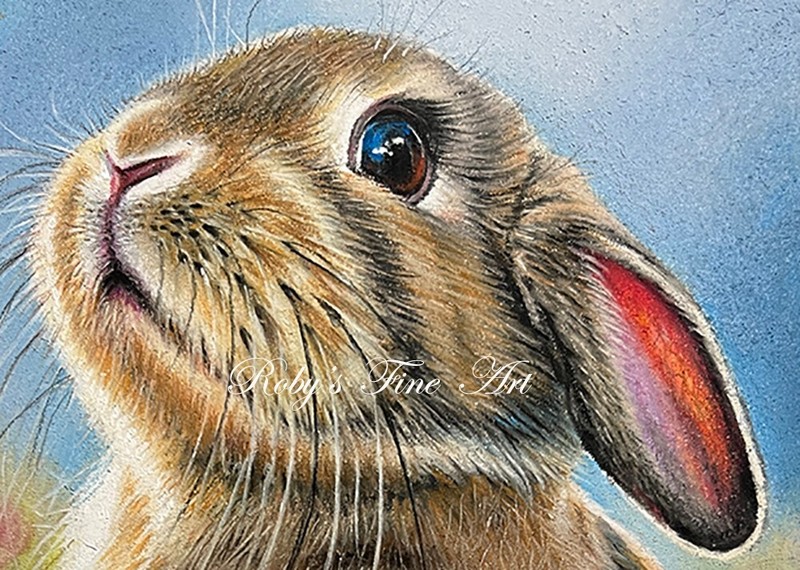 Rabbit Art Print Bee And Bunny "Honey Bunny" 8x10 Giclee by Artist Roby Baer PSA gallery
