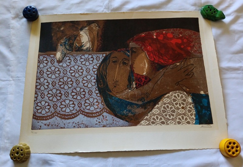 Sunol Munoz Alvar Lithograph 30.25″ X 22.25″ «Peace», Signed Alvar, # 40/140